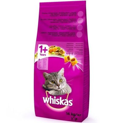 Сухой корм для взрослых кошек Whiskas с курицей 14 кг
