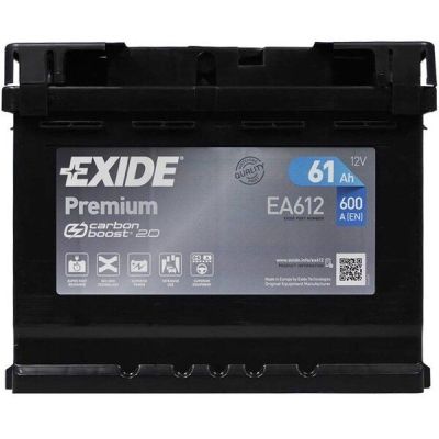 Автомобильный аккумулятор Exide 61Ah-12v Premium, R+, EN600 (5237607277) (EA612)