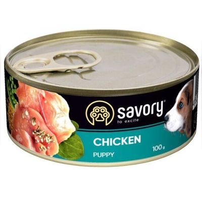 Влажный корм для щенков Savory с курицей 100г