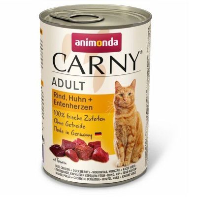 Корм влажный для котов Carny с говядиной, курицей и утиными сердцами 400 г