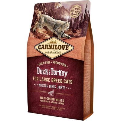 Сухой корм для взрослых кошек крупных пород Carnilove Cat Duck & Turkey Large Breed 2 кг