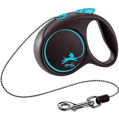 Поводок-рулетка Flexi Black Design XS до 8 кг 3 м голубой