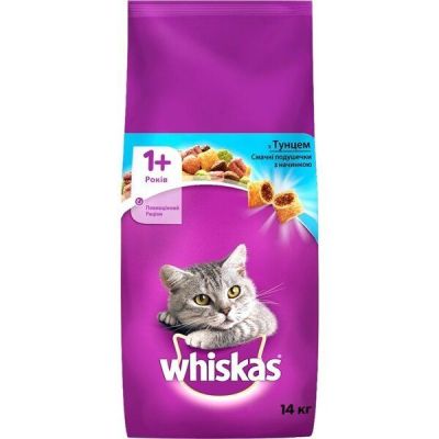 Сухой корм для взрослых кошек Whiskas с тунцом 14 кг