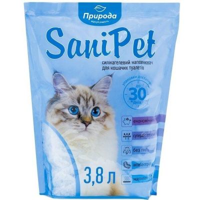 Наполнитель для кошачьего туалета силикагелевый Природа SANI PET 3,8л