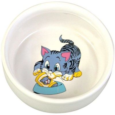 Миска для котов Trixie керамическая с лапками 0,3л 11см