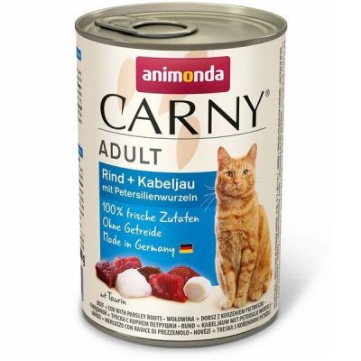 Корм влажный для котов Carny с говядиной, треской и корнем петрушки 400 г