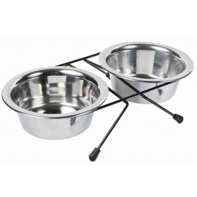 Подставка с мисками из нержавейки Trixie для собак 2 миски 1,8л 20см