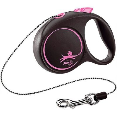 Поводок-рулетка Flexi Black Design ХS до 8 кг 3 м розовый