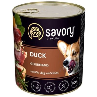 Влажный корм для взрослых собак Savoryс уткой 800г