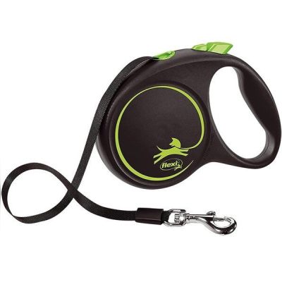 Поводок-рулетка Flexi Black Design М до 25 кг 5 м зеленый
