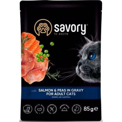 Влажный корм Savory для стерилизованных кошек, индейка с морковью в желе, пауч, 85 г