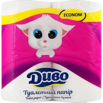 Туалетная бумага Диво Econom 2 слоя 4шт