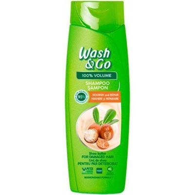 Шампунь для поврежденных волос Wash&Go с маслом ши 360мл