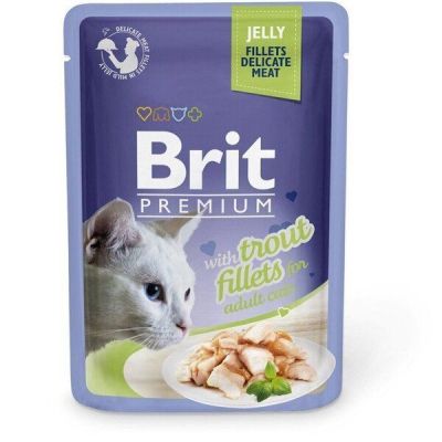 Влажный корм для котов Brit Premium pouch 85г филе форели в желе