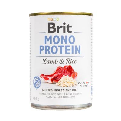 Вологий корм для собак Brit Mono Protein Lamb & Rice 400 г (ягня та рис)