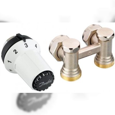 Комплект радиаторных терморегуляторов Danfoss RAS-CK + RLV-KS 1/2", угловой (013G5276)