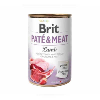 Вологий корм для собак Brit Pate & Meat Lamb 400 г (курка та ягня)