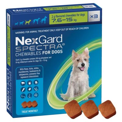 Таблетки Boehringer Ingelheim NexGard Spectra від 7,6 до 15 кг, 3 таблетки