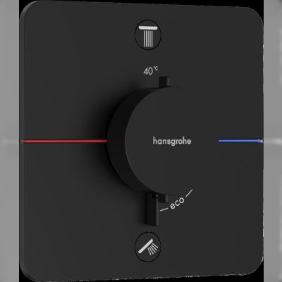 Термостат для душу Hansgrohe ShowerSelect Comfort Q 15583670 для 2-х споживачів, чорний матовий