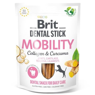 Ласощі для собак Brit Dental Stick Mobility 251 г 7 шт - колаген та куркума