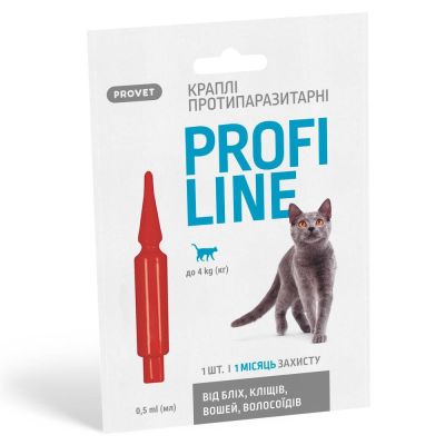 Краплі на холку ProVET Profiline до 4 кг, 1 піпетка