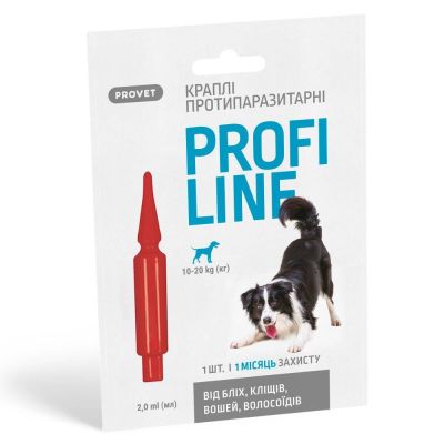Краплі на холку ProVET Profiline від 10 до 20 кг, 1 піпетка