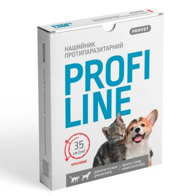 Нашийник для котів та собак ProVET Profiline 35 см - кораловий