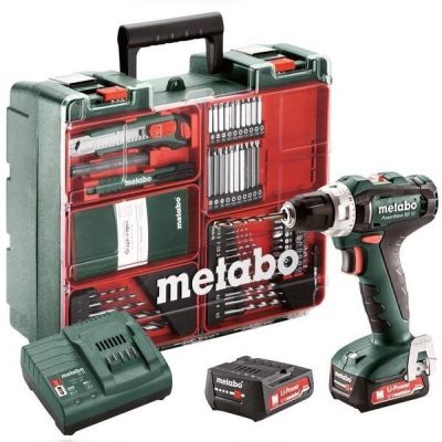 Шуруповерт-дрель Metabo PowerMaxx SB 12 Set, 2x2Ah, з/у, кофр, набор