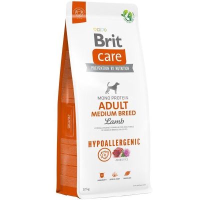 Корм для собак средних пород Brit Care Dog Hypoallergenic Adult Medium Breed гипоаллергенный с ягненком 12кг