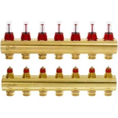 Коллектор теплого пола Danfoss FHF-7F c ротаметрами (088U0527)