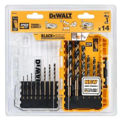 Набір свердел по металу DeWALT Black & Gold HSS-G, 19 шт, кейс (DT70728)