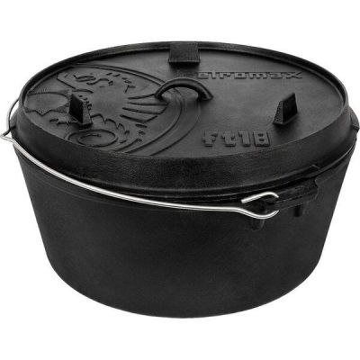 Котел-жаровня чугунная Petromax Dutch Oven ft18 плоское дно 16,1 л