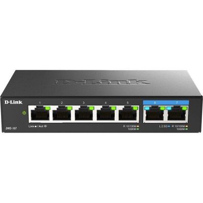 Коммутатор D-Link DMS-107/E 2x2.5GE, 5xGE, Неуправлямый (DMS-107/E)