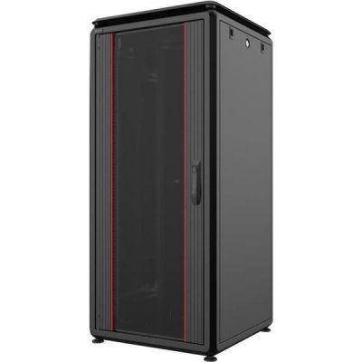 Шкаф MIRSAN GTV 19" 26U 600x600, стекляная дверь, Чёрный (MR.GTV26U66DE.01)