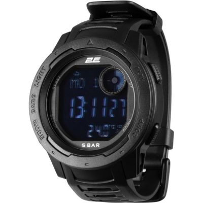 Тактические часы 2E Delta X Black с компасом и шагомером (2E-TCW10BK)
