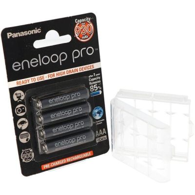 Аккумулятор Panasonic Eneloop AAA Pro 930 4 шт NI-MH с кейсом для хранения (BK-4HCDEC4CP)