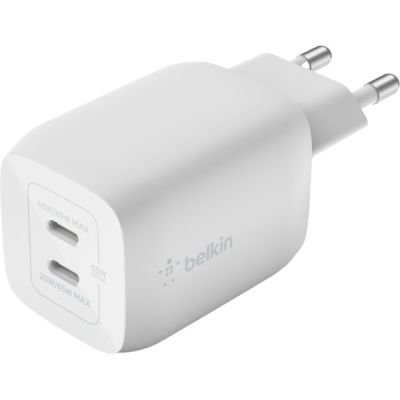 Сетевое ЗУ Belkin Home Charger 65W GAN PD PPS Dual USB-С - USB-С 2m (WCH013VF2MWH-B6)