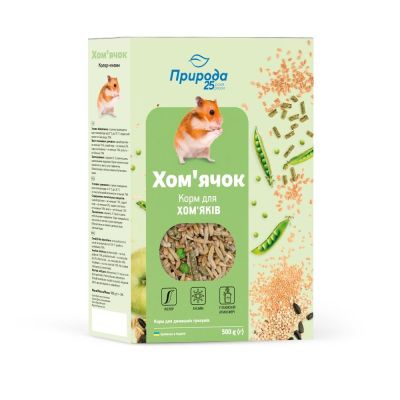 Корм для хом'яків Природа «Хом'ячок» + Колор та Ензим 500 г