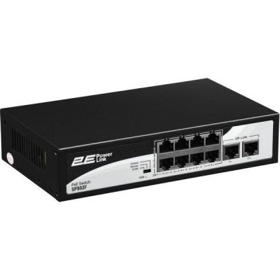 Коммутатор 2E PowerLink SP802F 8xFE PoE+, 2xFE Uplink, 96Вт (2E-SP802F-2)
