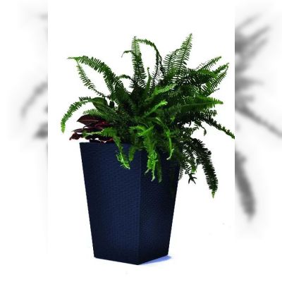 Горщик для квітів Keter Rattan Planter Medium, сірий (7290103659288)