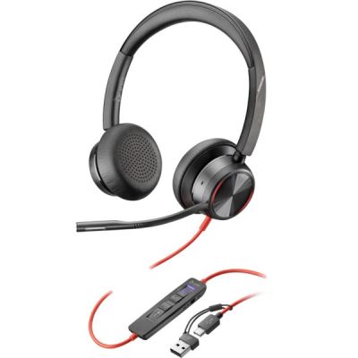 Гарнитура компьютерная стерео On-ear Poly Blackwire 8225-M, USB-A, USB-C (8X225AA)