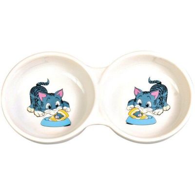 Миска для котов Trixie керамическая двойная 0,15л 11 см
