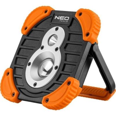 Прожектор Neo Tools, аккум., 2600мАч, 3.7 Li-ion, 10 Вт + 3 Вт, 750+ 250 люмен, 3 функции освещения, IP44