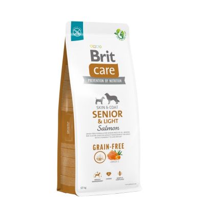 Сухий корм для старіючих собак Brit Care Dog Grain-free Senior & Light беззерновий | (лосось) 12 кг