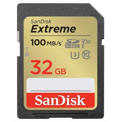Карта памяти SanDisk SD 32GB C10 UHS-I U3 R100/W60MB/s Extreme V30 (SDSDXVT-032G-GNCINЯ)