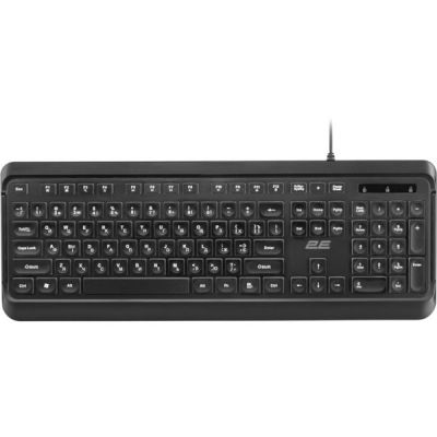 Клавиатура 2E KS120 White Backlight USB Black (2E-KS120UB)