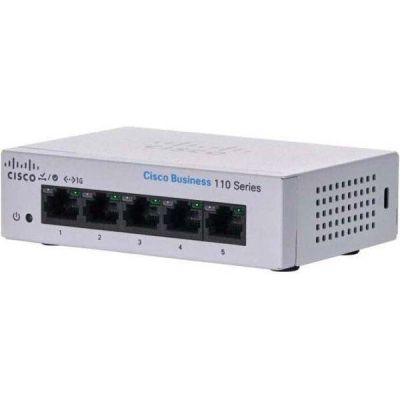 Коммутатор Cisco CBS110 Unmanaged 5-port GE, Desktop, Ext PS (CBS110-5T-D-EU)