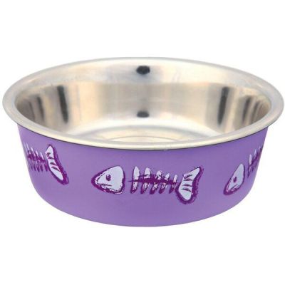 Миска Trixie для котов металлическая на резине с пластиковым покрытием 0,25л 12см