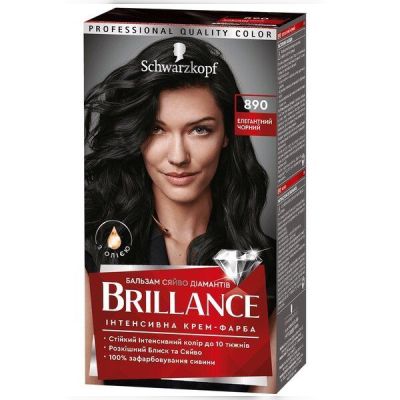 Устойчивая крем-краска BRILLANCE 890 Элегантный Черный