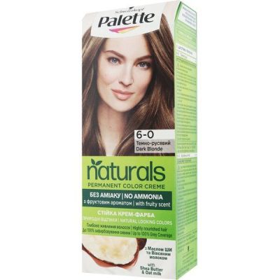 Устойчивая крем-краска для волос Schwarzkopf Palette Naturals без аммиака 6-0 Темно-русый 110мл